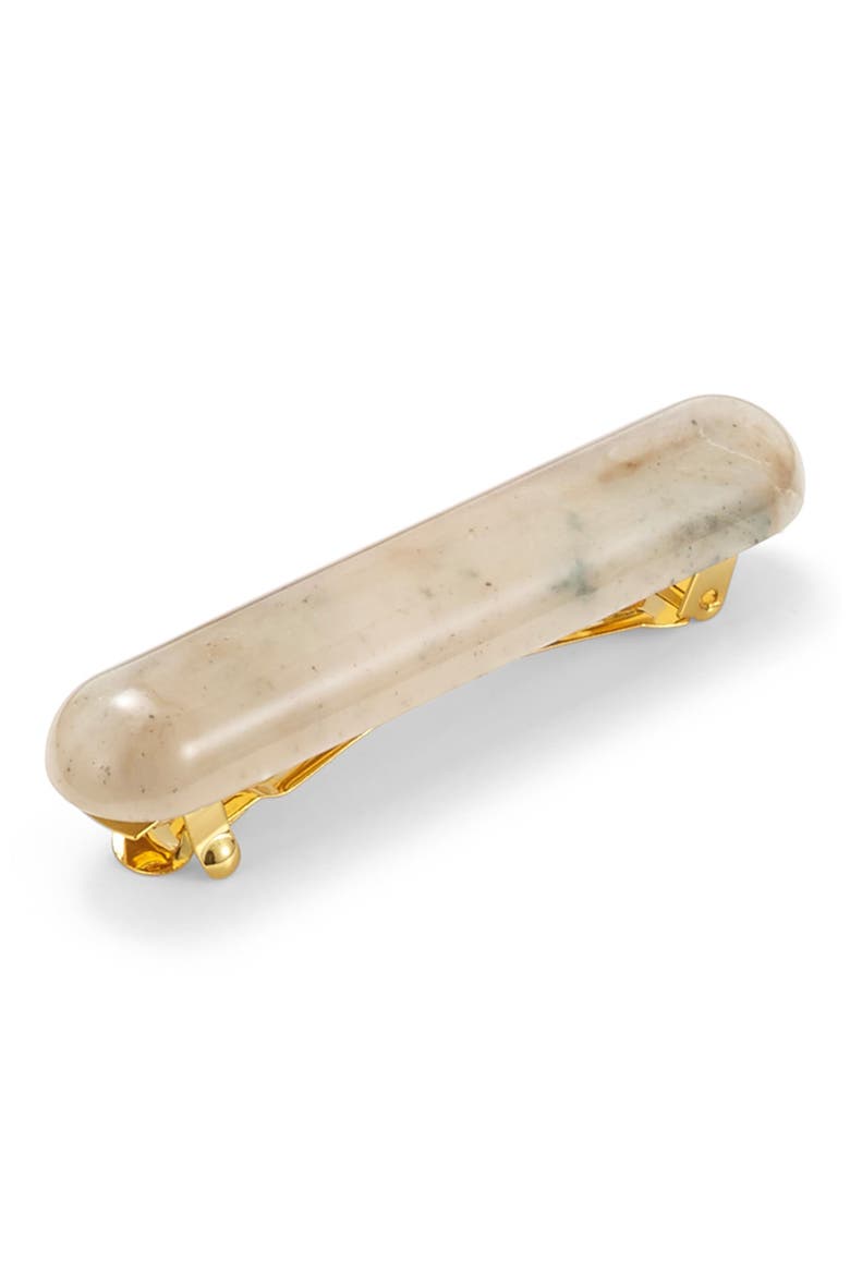 Marbled Bar Barrette, Main, color, CAFE AU LAIT