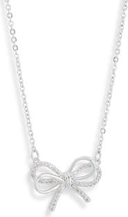 NORDSTROM RACK Cubic Zirconia Bow Pendant Necklace