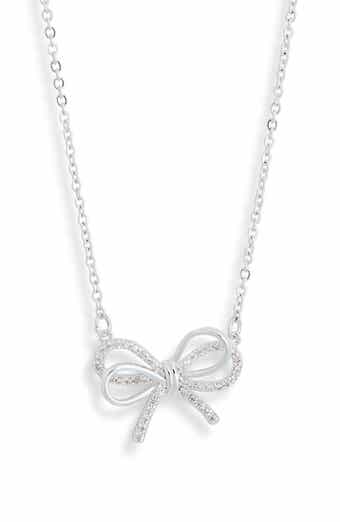NORDSTROM RACK Cubic Zirconia Bow Pendant Necklace
