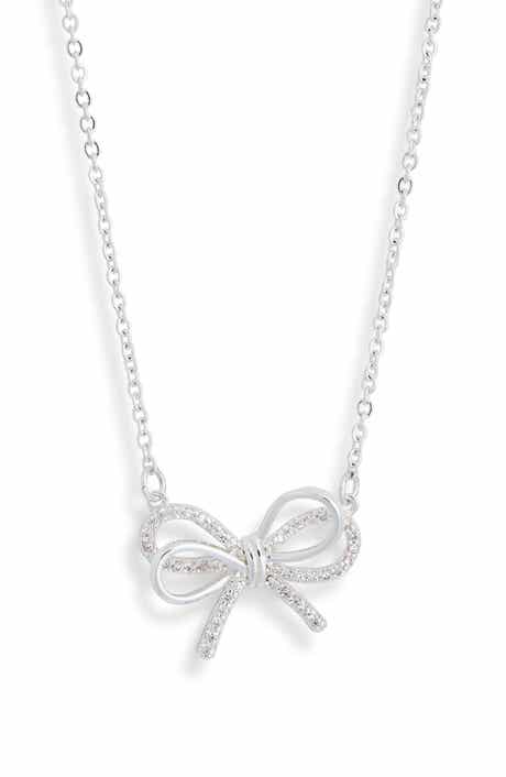 NORDSTROM RACK Cubic Zirconia Bow Pendant Necklace