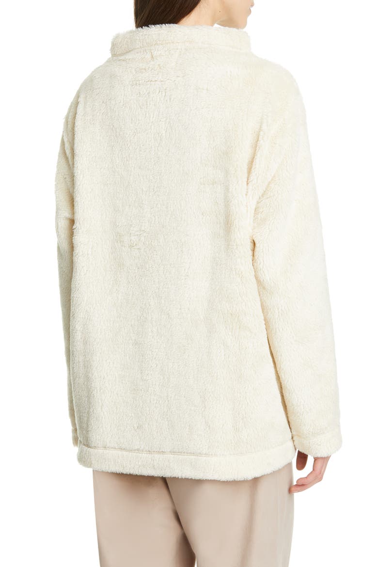 Funnel Neck Recycled Polyester Fleece Top (Nordstrom Exclusive), Alternate, color, SOFT WHITE