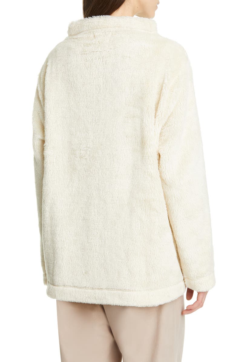 Eileen Fisher Funnel Neck Recycled Polyester Fleece Top, Alternate, color,