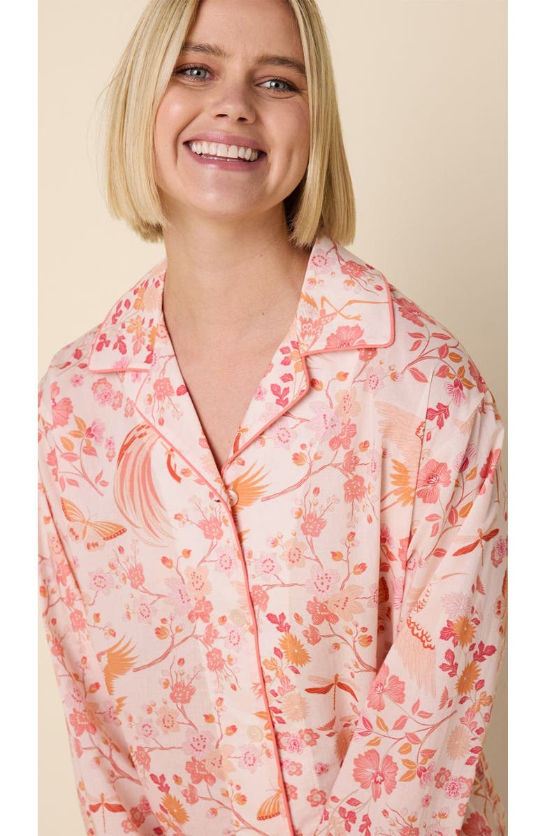 The Cat's Pajamas Voile Pajama Set, Alternate, color, Coral Bird