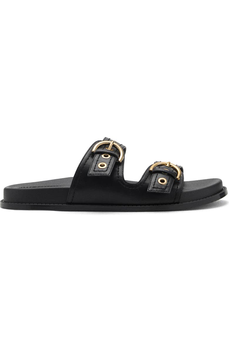MANGO Buckle Slide Sandal, Alternate, color, Black