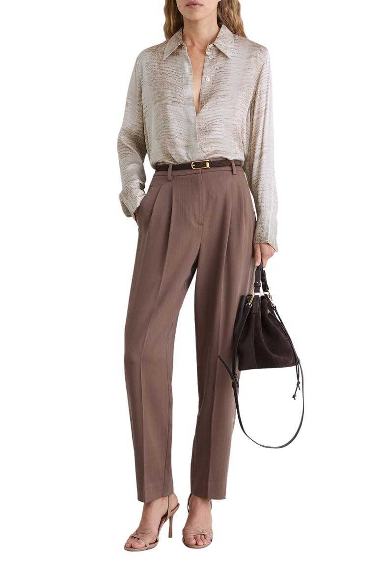 Annie Snake Print Hidden Placket Shirt, Alternate, color, NEUTRAL