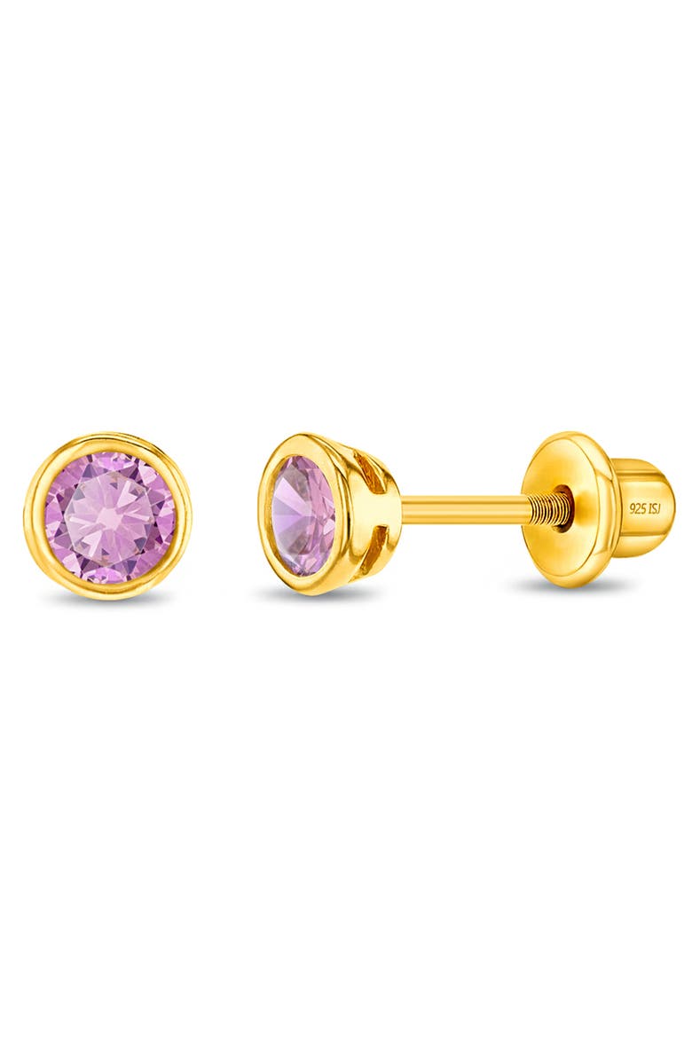 In Season Jewelry Bezel Cubic Zirconia Earrings, Main, color, Pink