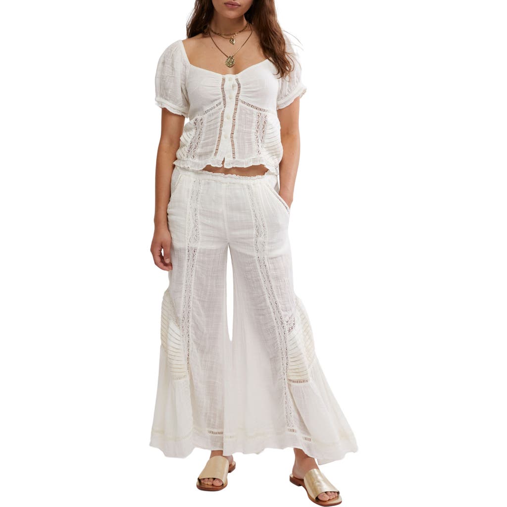 Free People 2pc Bali Alana Top & Pant Set In Cloud Dancer Combo