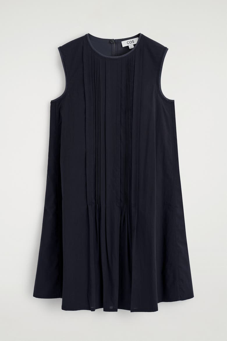 Layered Pintucked Mini Dress, Alternate, color, NAVY