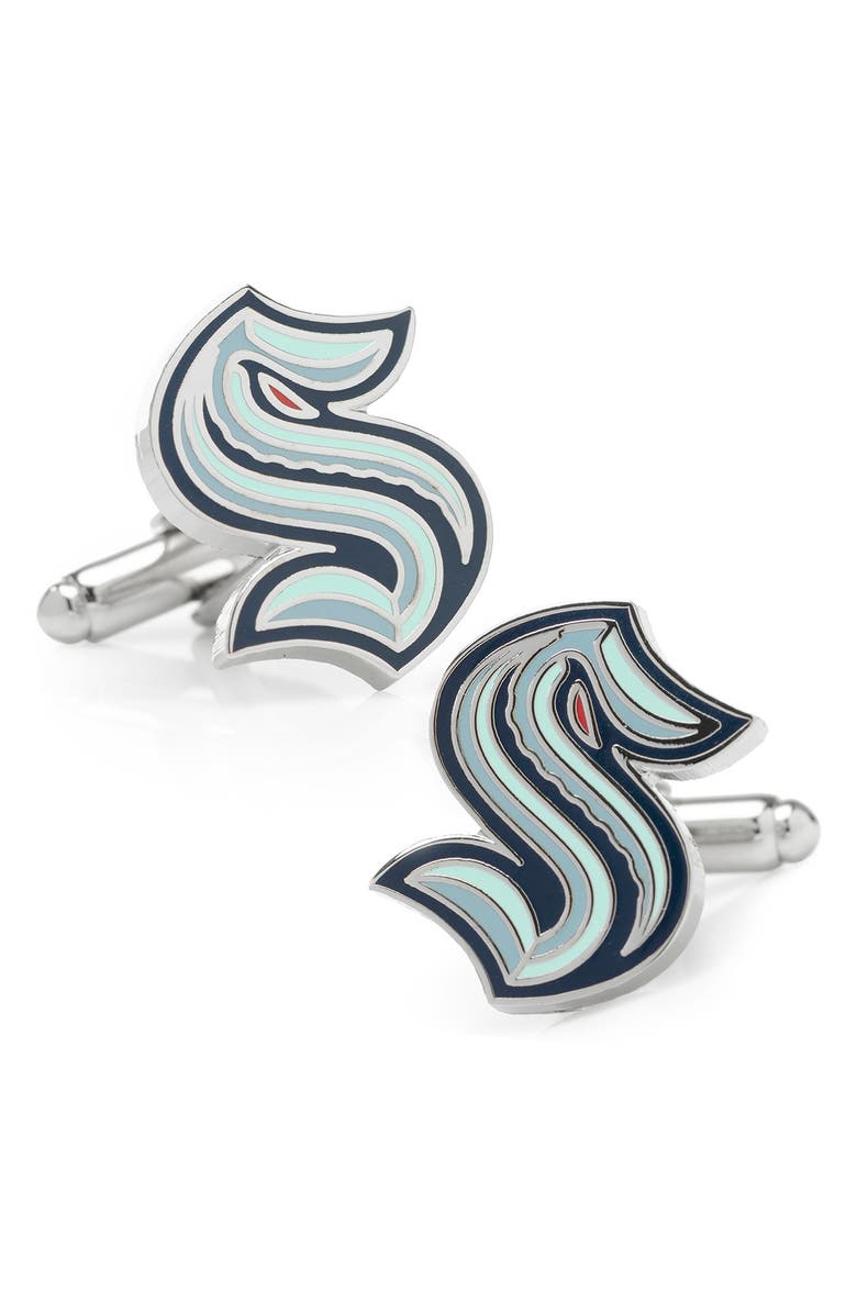 Cufflinks, Inc. Seattle Kraken Cuff Links, Main, color, Turquoise