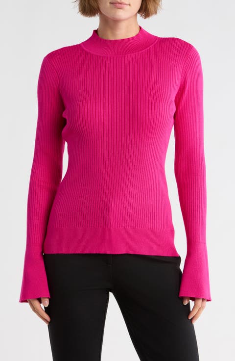 Mock Neck Bell Sleeve Sweater