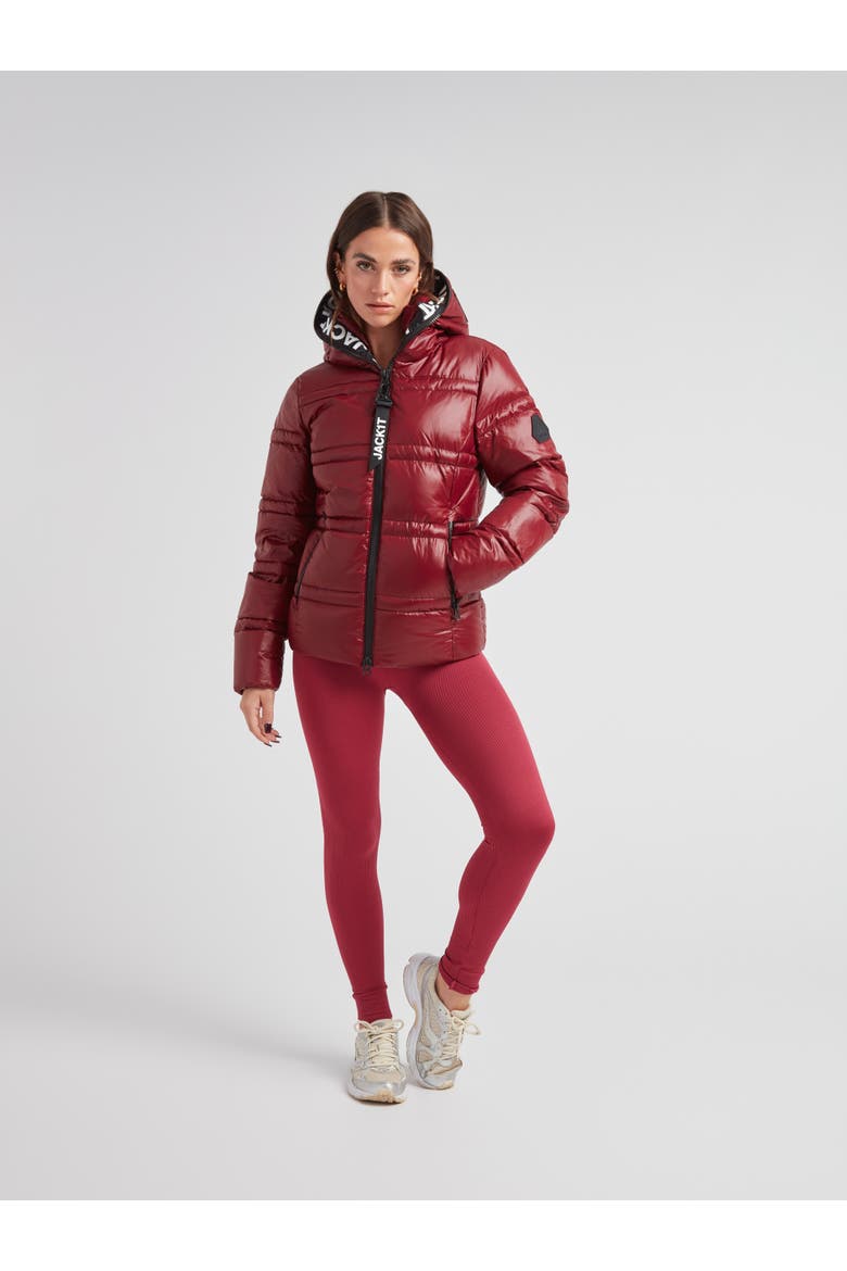 R4D Tramline Racer Hooded Puffer Jacket, Alternate, color, DARK CRANBERRY/BLACK