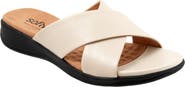 SoftWalk® 'Tillman' Leather Cross Strap Slide Sandal
