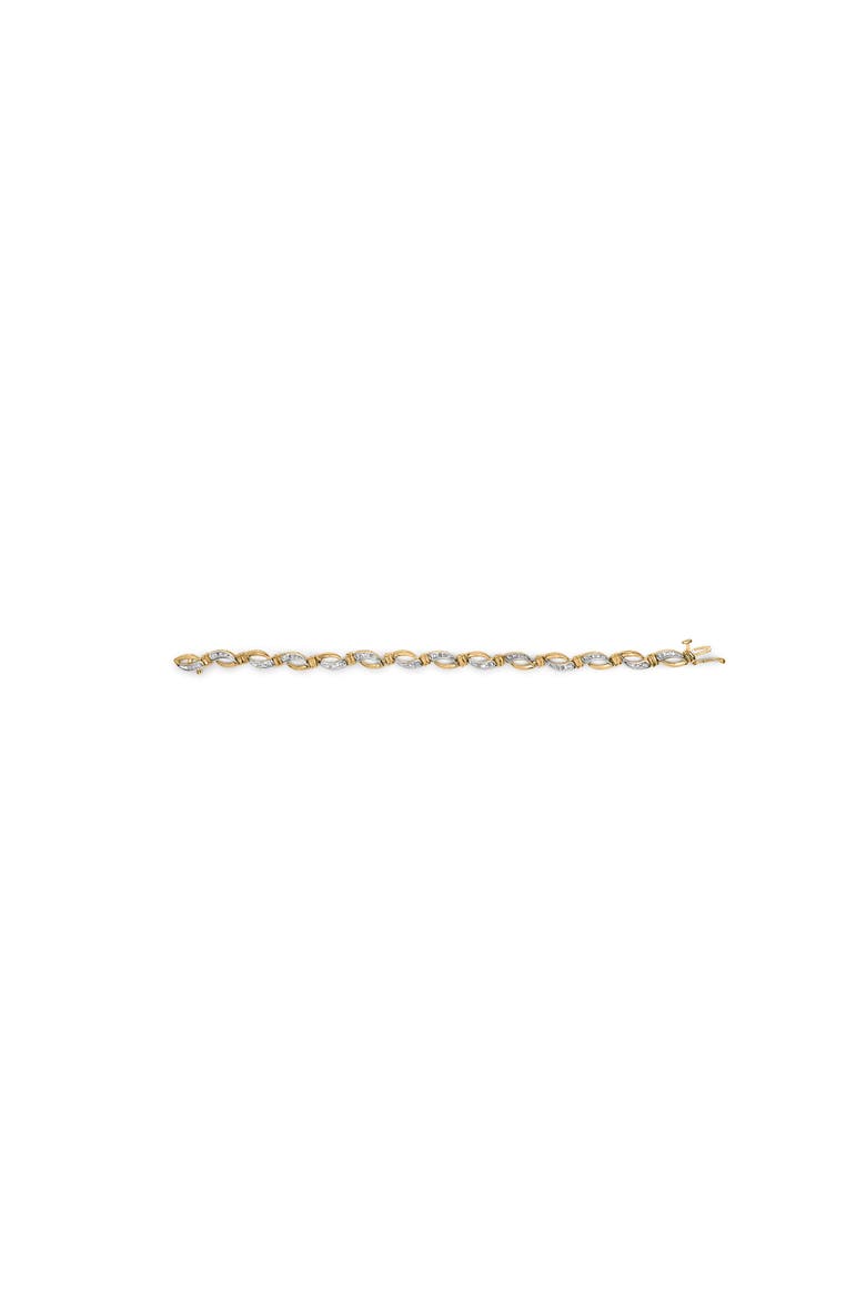 10K Yellow and White Gold 1/2 Cttw Diamond Infinity Link Tennis Bracelet, Alternate, color, Yellow