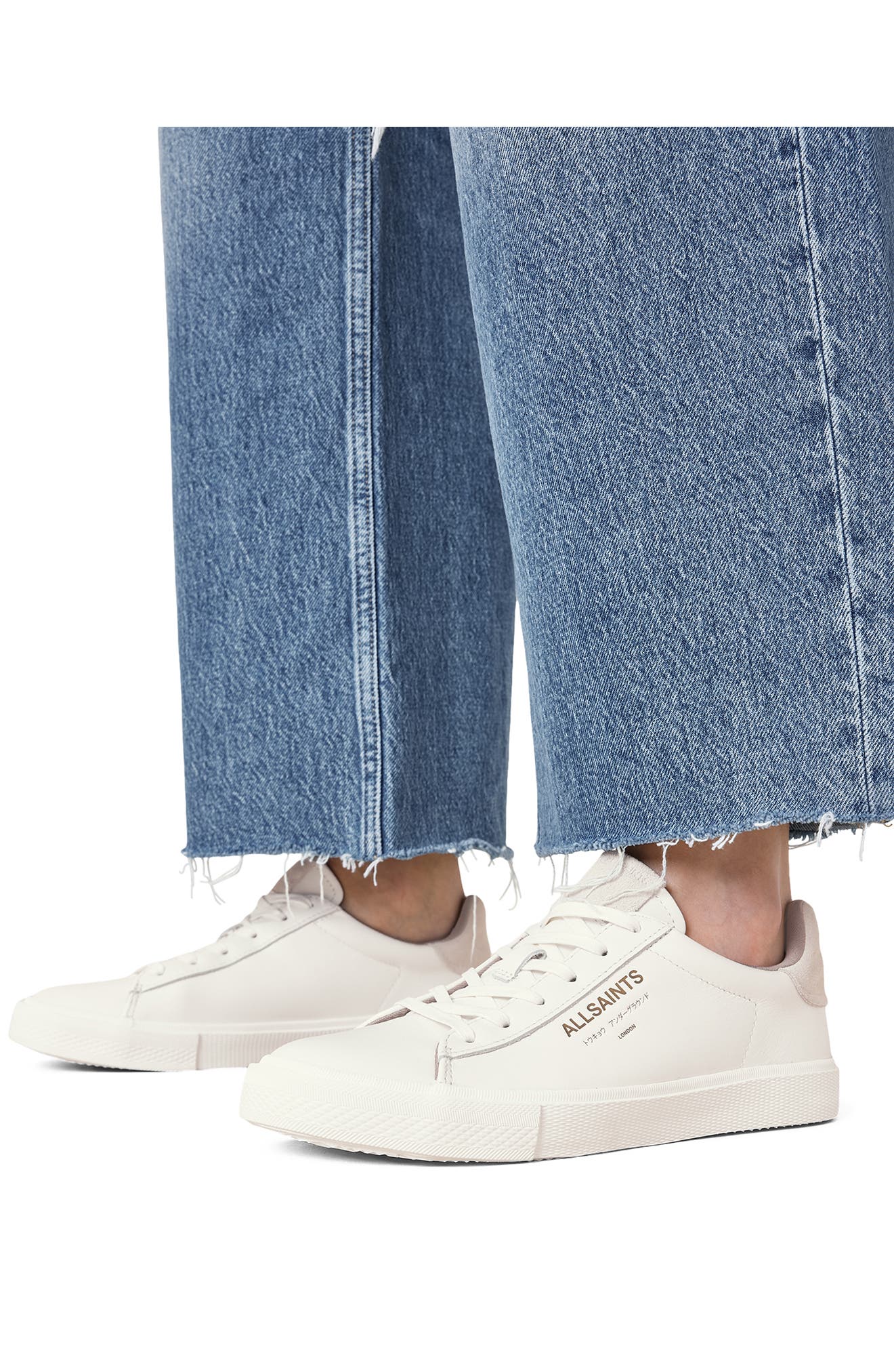 AllSaints Underground Sneaker, Alternate, color, White/Off White