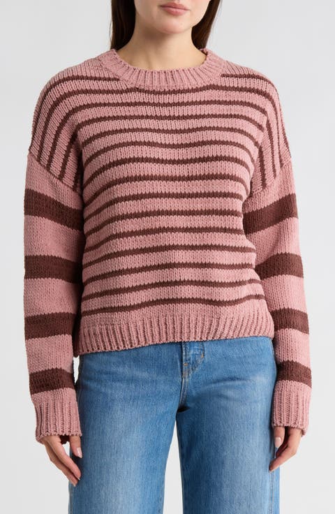 Stripe Chenille Pullover Sweater