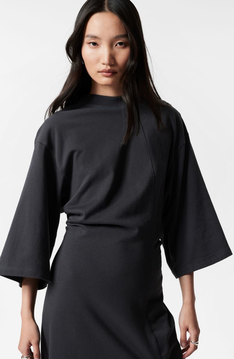 & Other Stories Mock Neck Midi Dress, Alternate, color, 