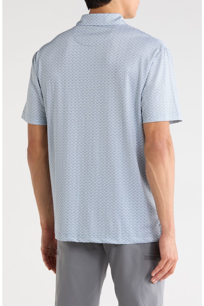 Chevron Foulard Print Short Sleeve Polo, Alternate, color, FLINT STONE
