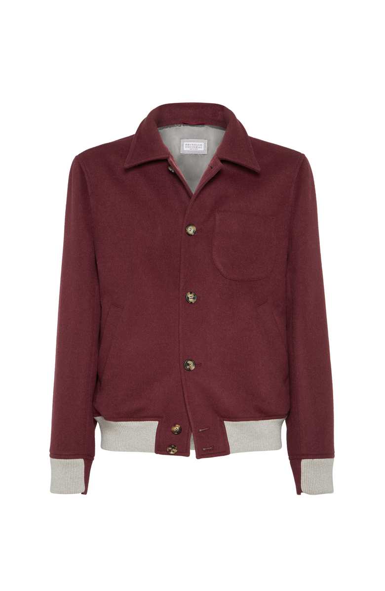 Brunello Cucinelli Shirt-style bomber jacket, Main, color, Burgundy