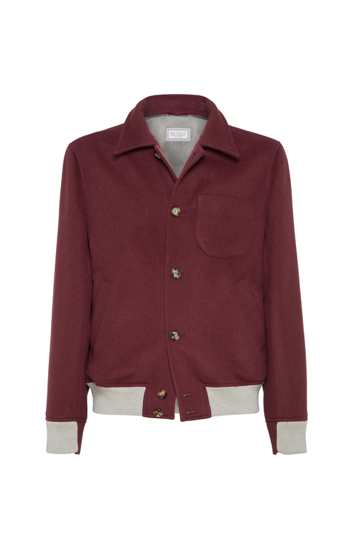 Brunello Cucinelli Button-up Wool-blend Jacket In Red