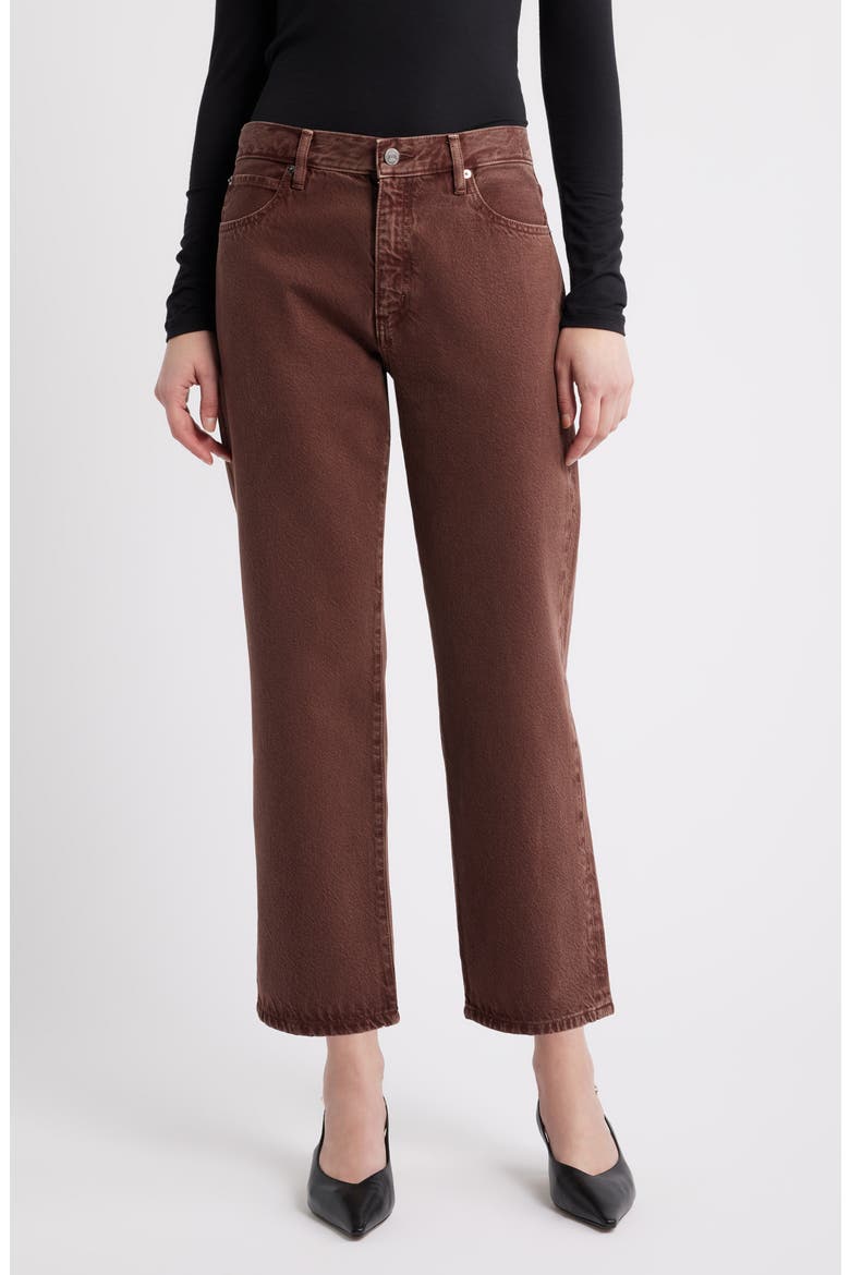 The Hang Mid Rise Ankle Straight Leg Jeans, Main, color, MULBERRY