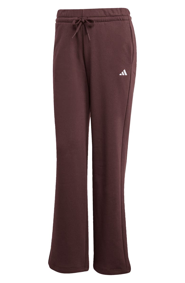 adidas Fleece Sweatpants, Alternate, color, Shadow Brown/ White