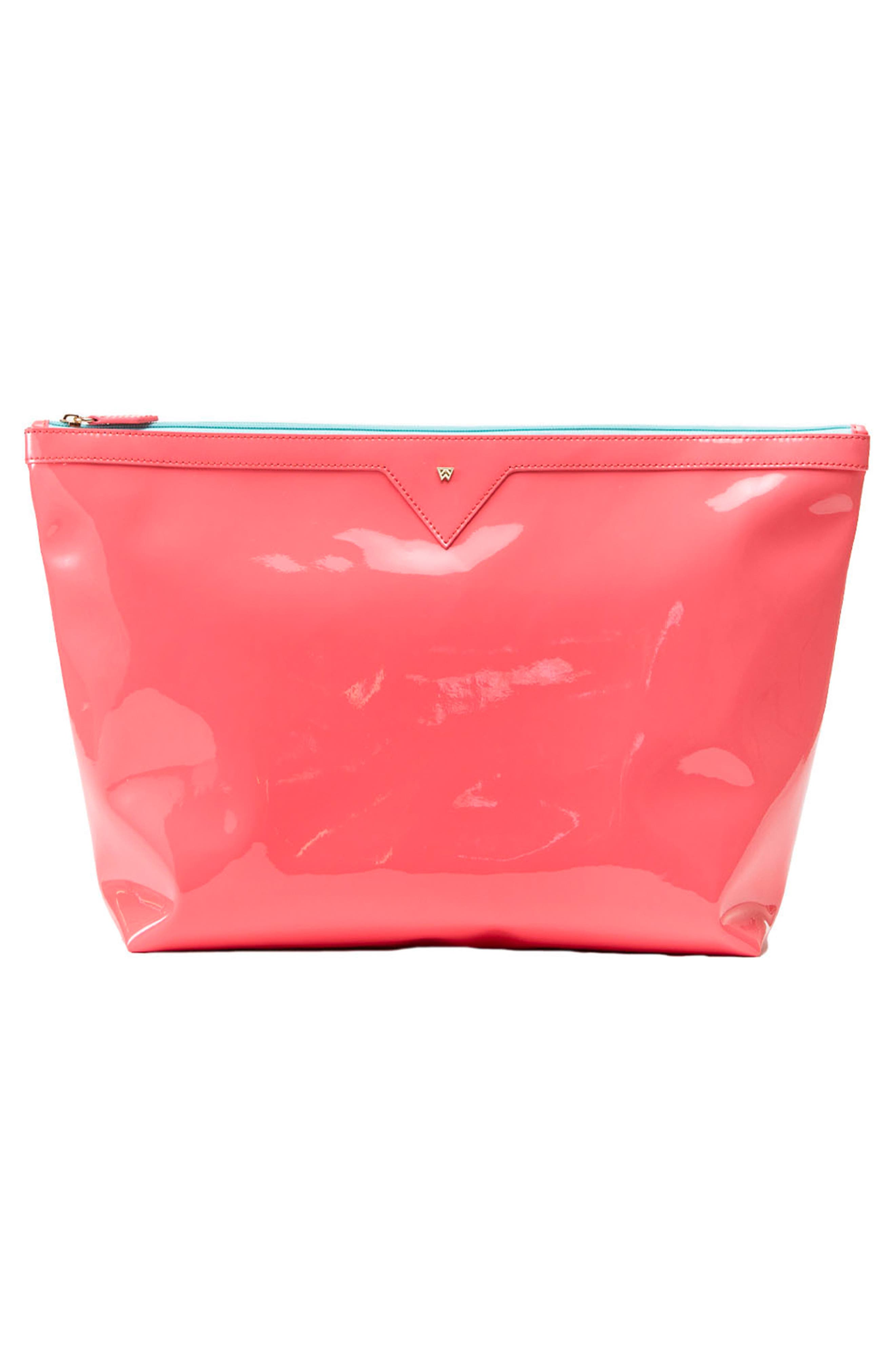 Clear Beach Tote, Alternate, color, CORAL/ CLEAR