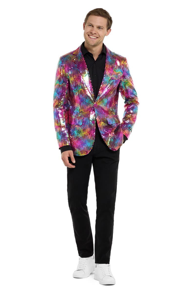 OppoSuits Rainbow Sequin Sport Coat, Alternate, color, Multi Color