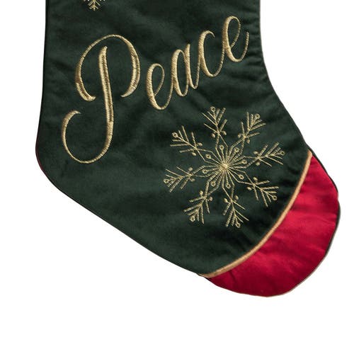 C & F Home C&f Home Peace Snowflake Stocking In Green