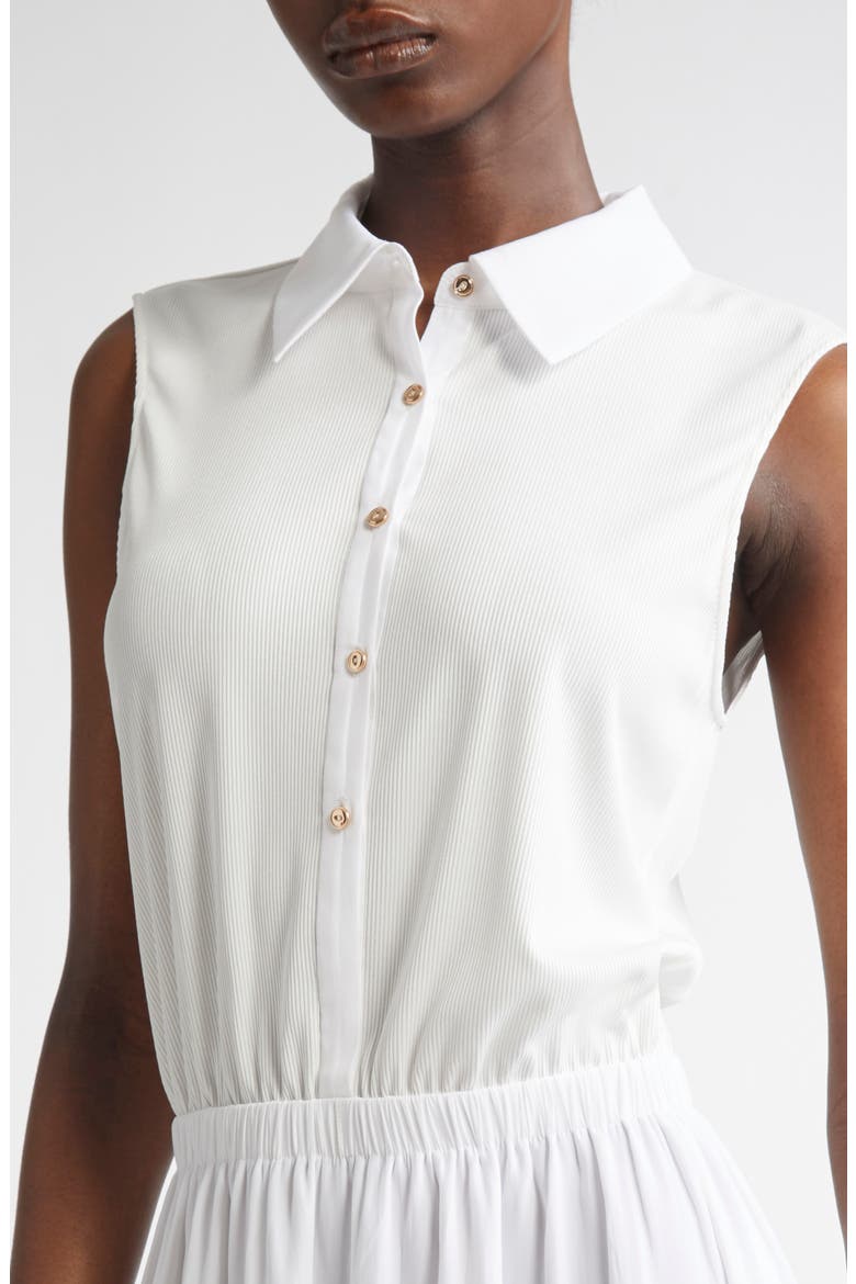 Odette Mixed Media Sleeveless Minidress, Alternate, color, IVORY