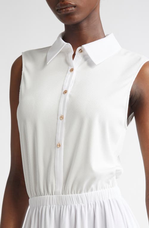 Shop Ramy Brook Odette Mixed Media Sleeveless Minidress In Ivory