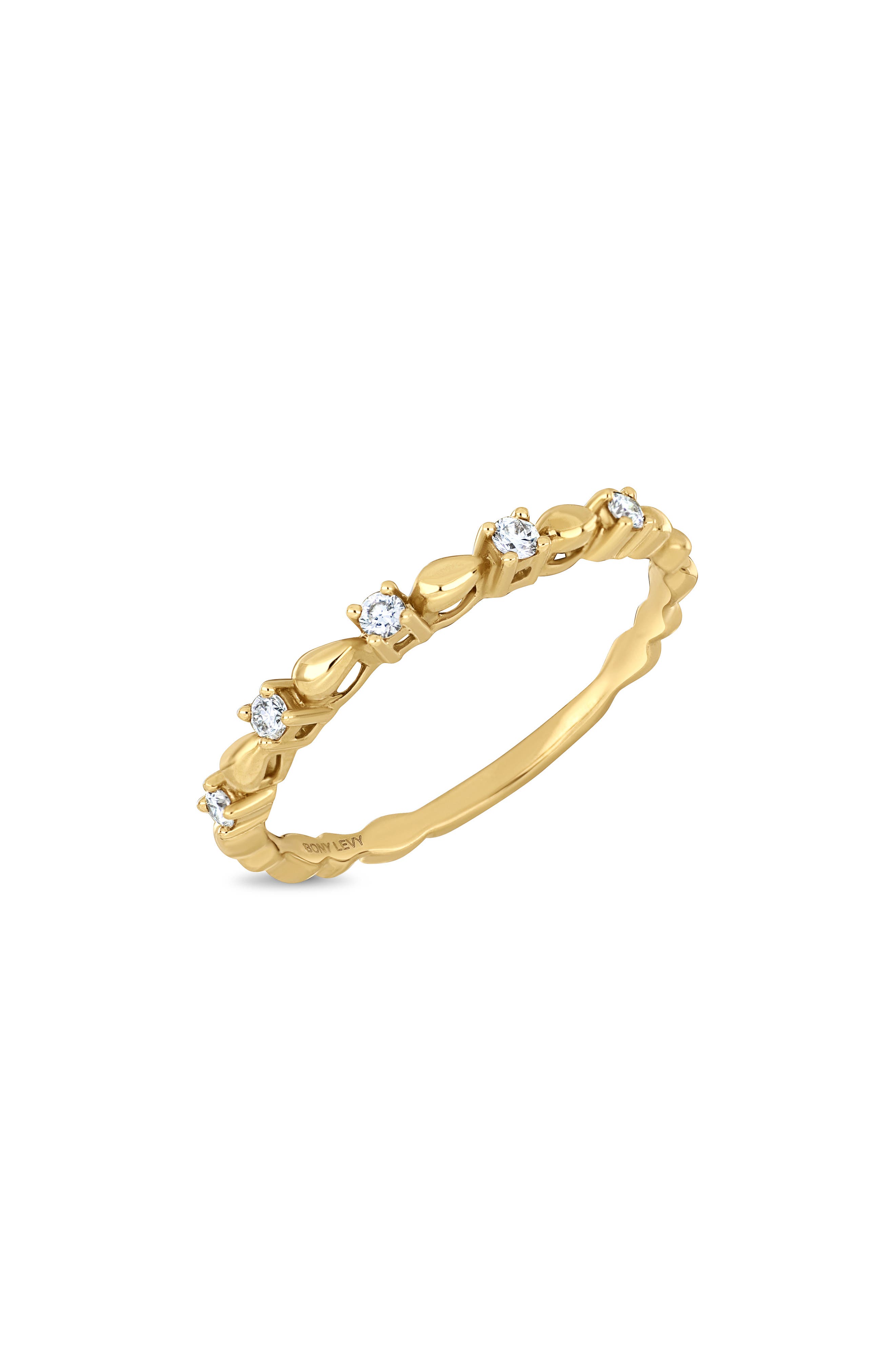 Bony Levy Monaco 18K Yellow Gold Diamond Stackable Ring
