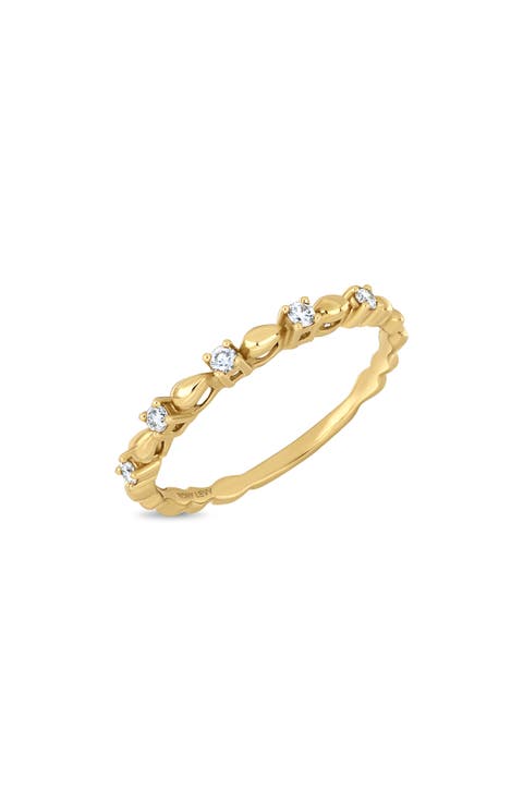 Monaco 18K Yellow Gold Diamond Stackable Ring