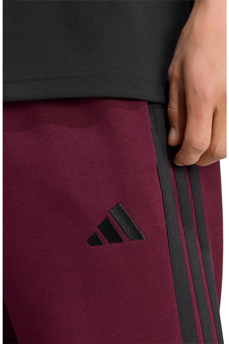 Essentials 3-Stripes Fleece Joggers, Alternate, color, MAROON/ BLACK