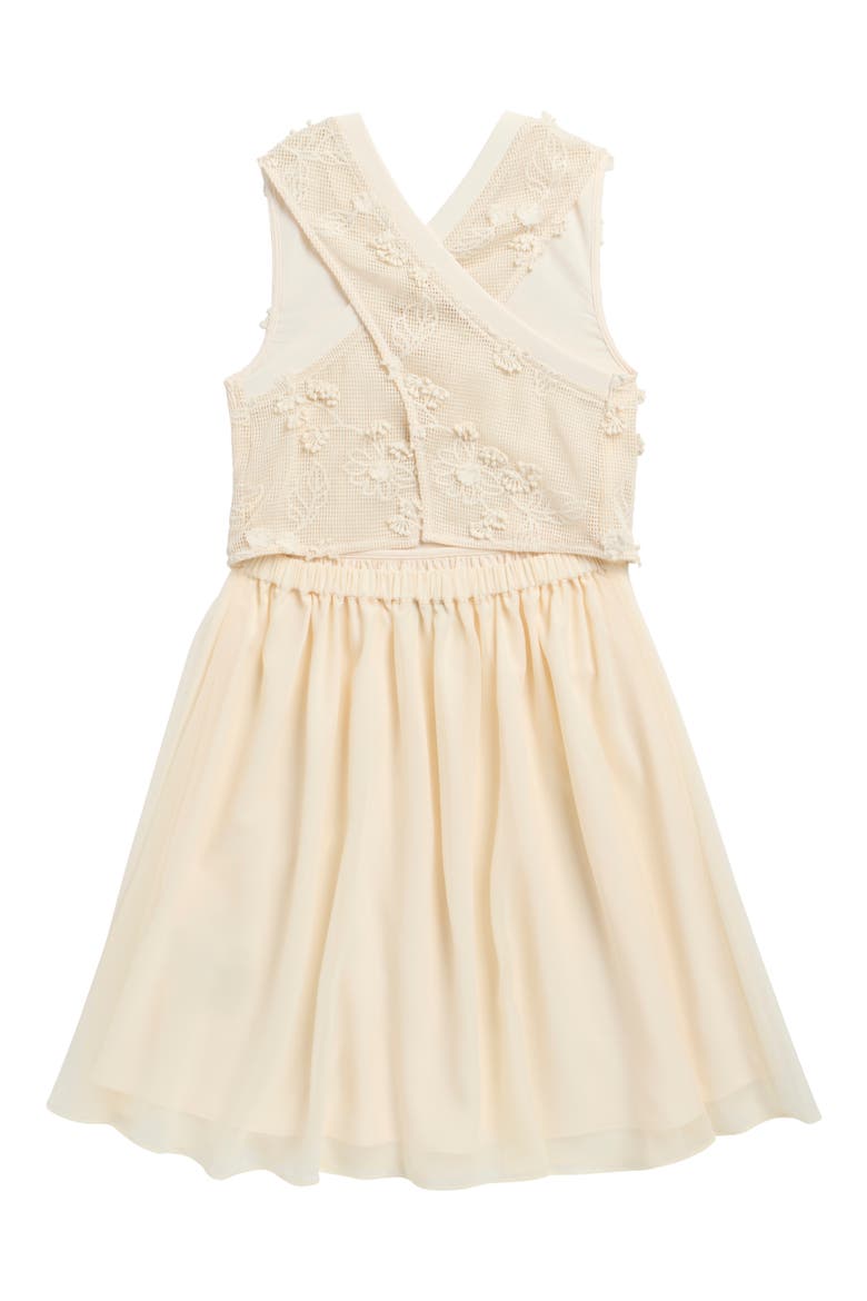 Kids' Gianna Floral Embroidered Dress, Alternate, color, NEUTRAL
