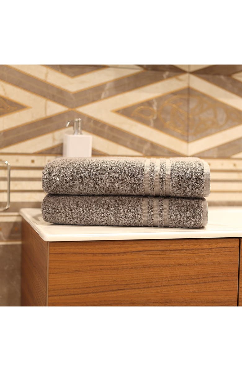 Linum Home Textiles Denzi Bath Towels - Set of 2 - Dark Grey, Alternate, color, Dark Grey