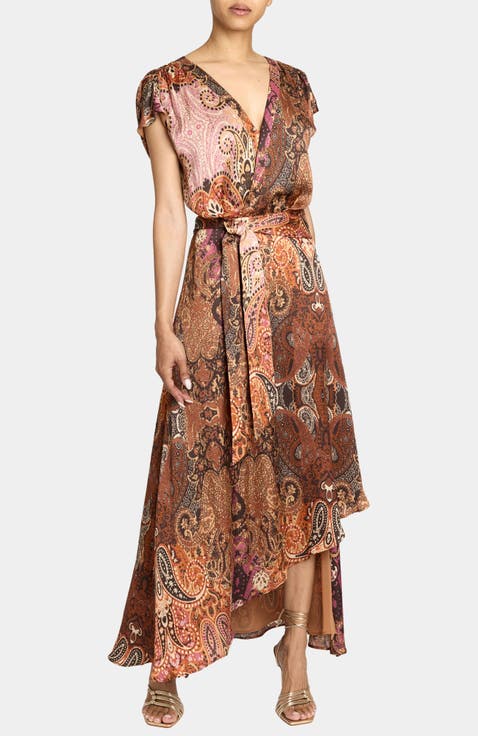 Fallon Midi Dress in Printed Charmeuse