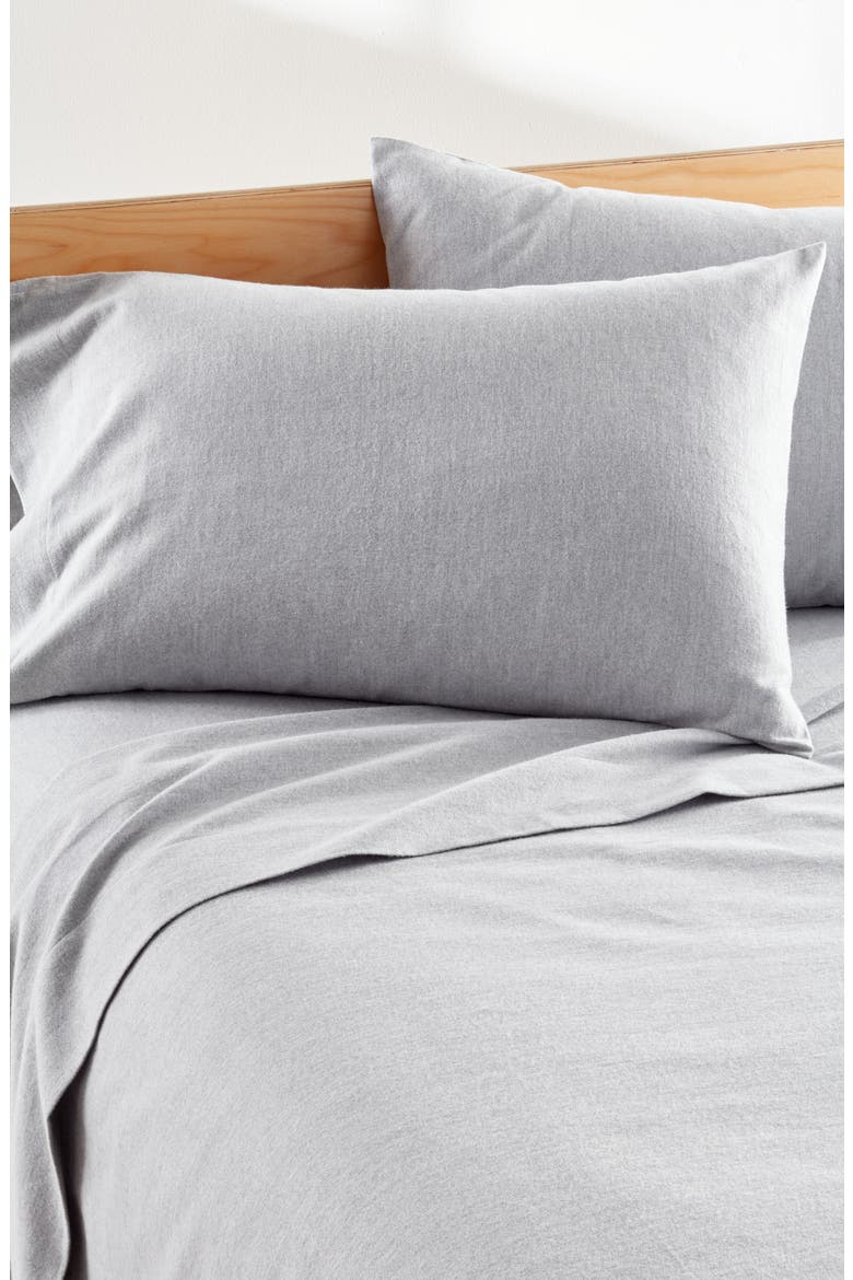 Flannel Sheet Set, Alternate, color, GREY HEATHER