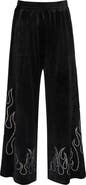 Truly Me Kids' Crystal Flame Velour Wide Leg Pants