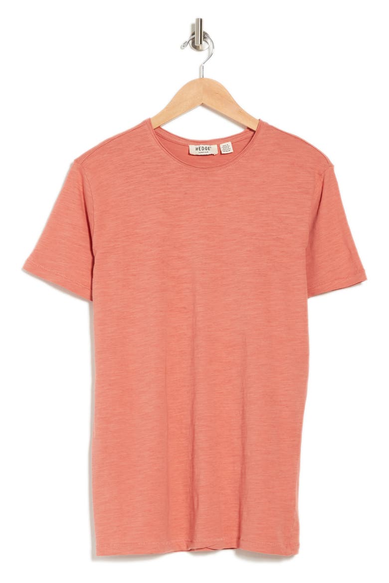 Crew Neck Short Sleeve Knit T-Shirt, Alternate, color, CORAL