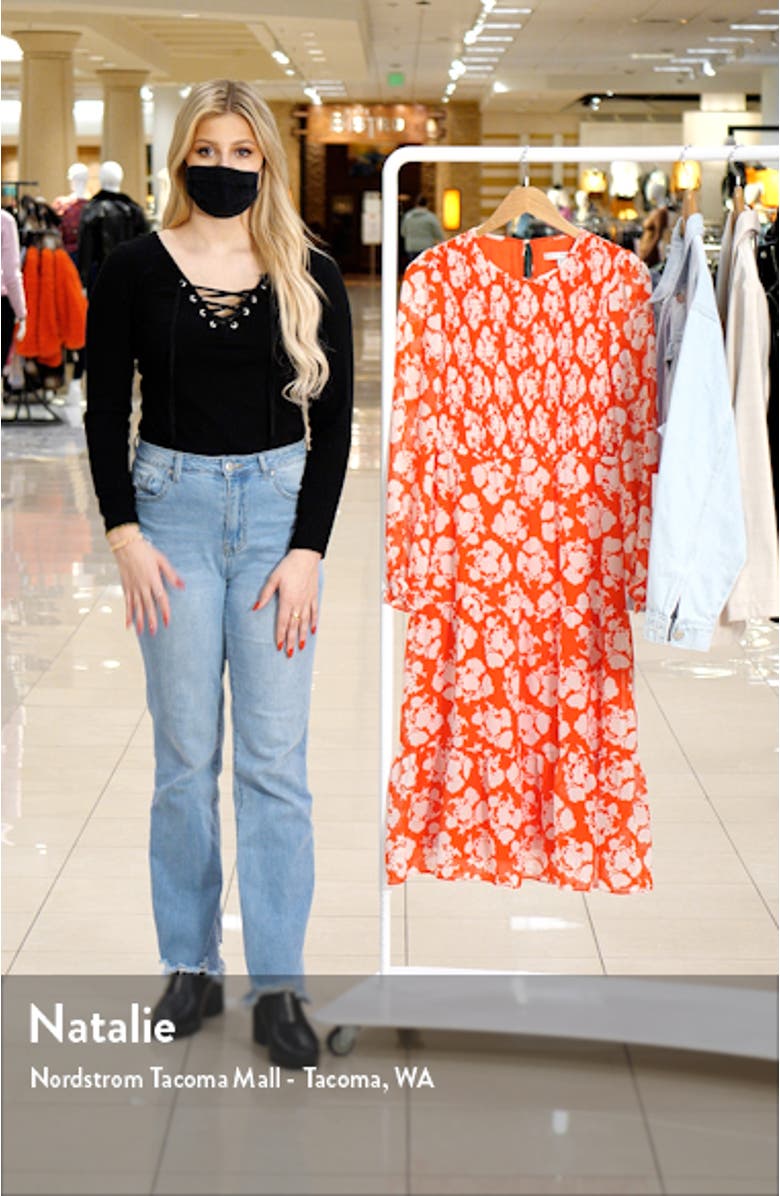 Floral Smocked Long Sleeve Midi Dress, sales video thumbnail