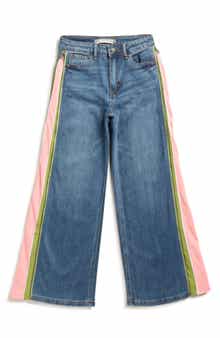 Tractr Kids' Track Stripe Wide Leg Jeans
