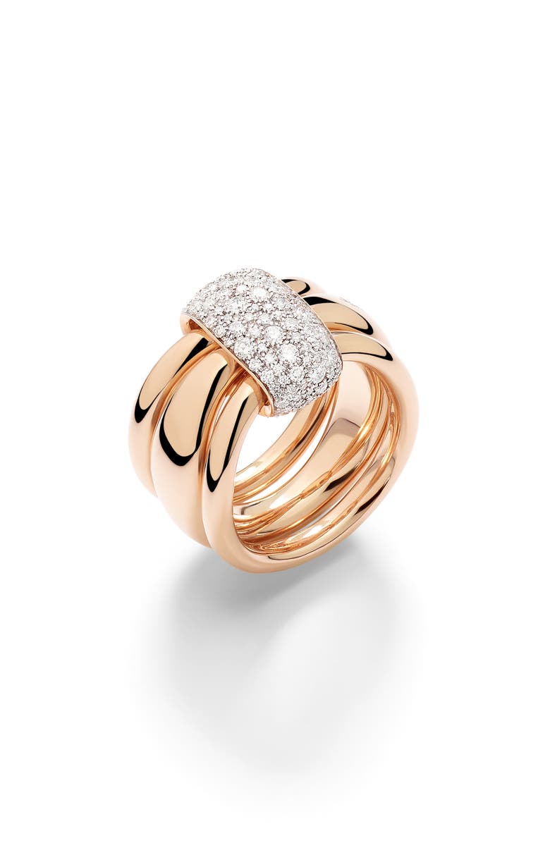 Pomellato Together Diamond Pavé Ring, Main, color, Rose Gold/ Diamond