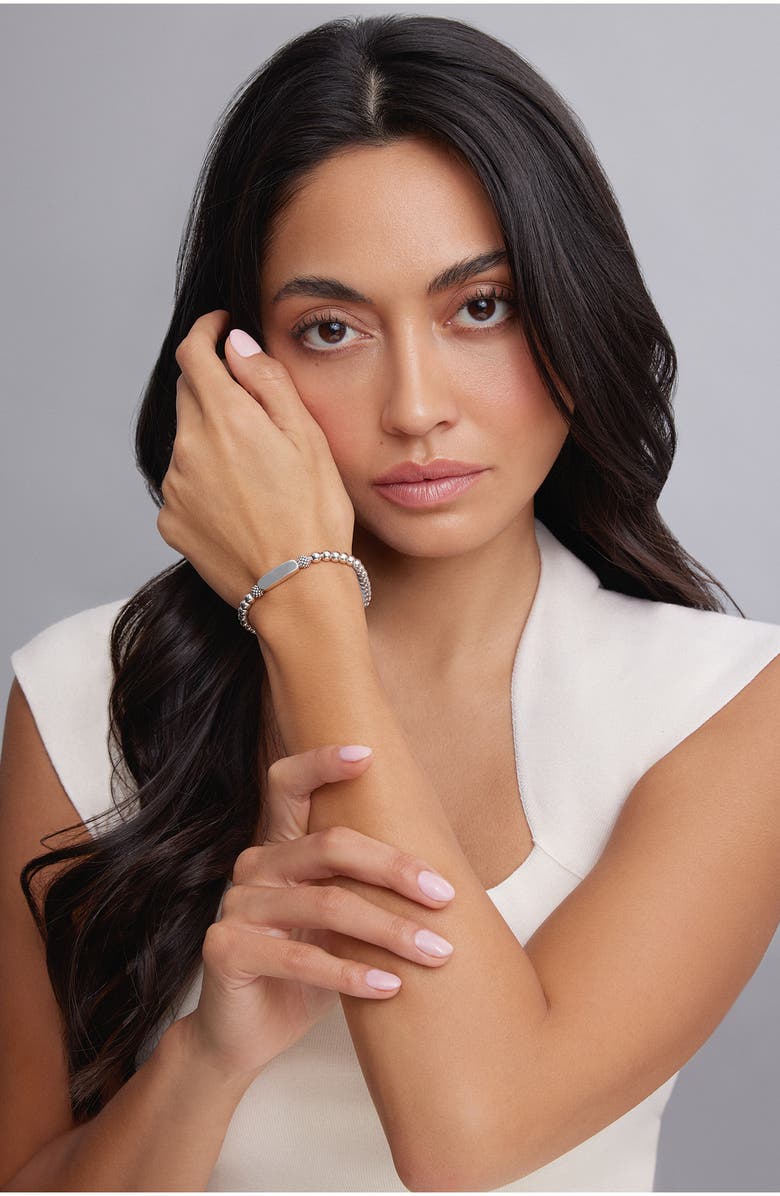 LAGOS Sterling Silver Caviar Bead Stretch Bracelet, Alternate, color, Silver