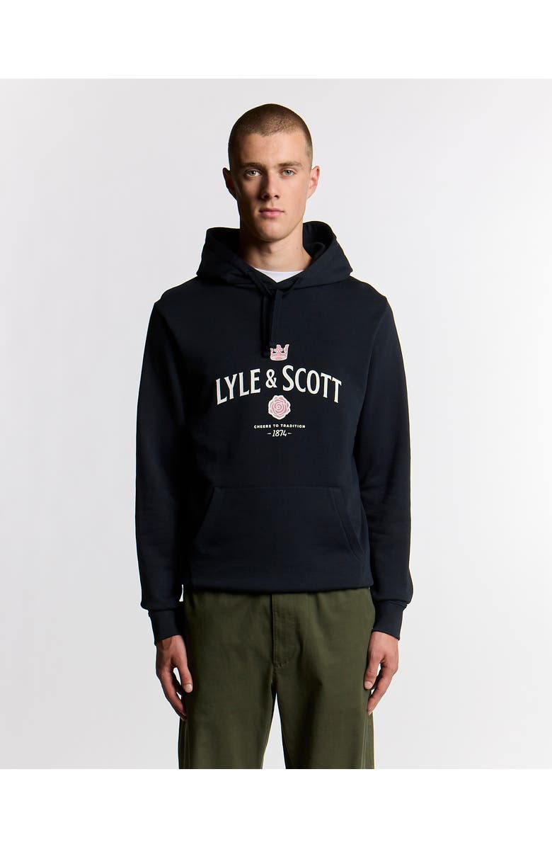 Lyle & Scott Cheers To Tradition Graphic Hoodie, Alternate, color, Dark Navy