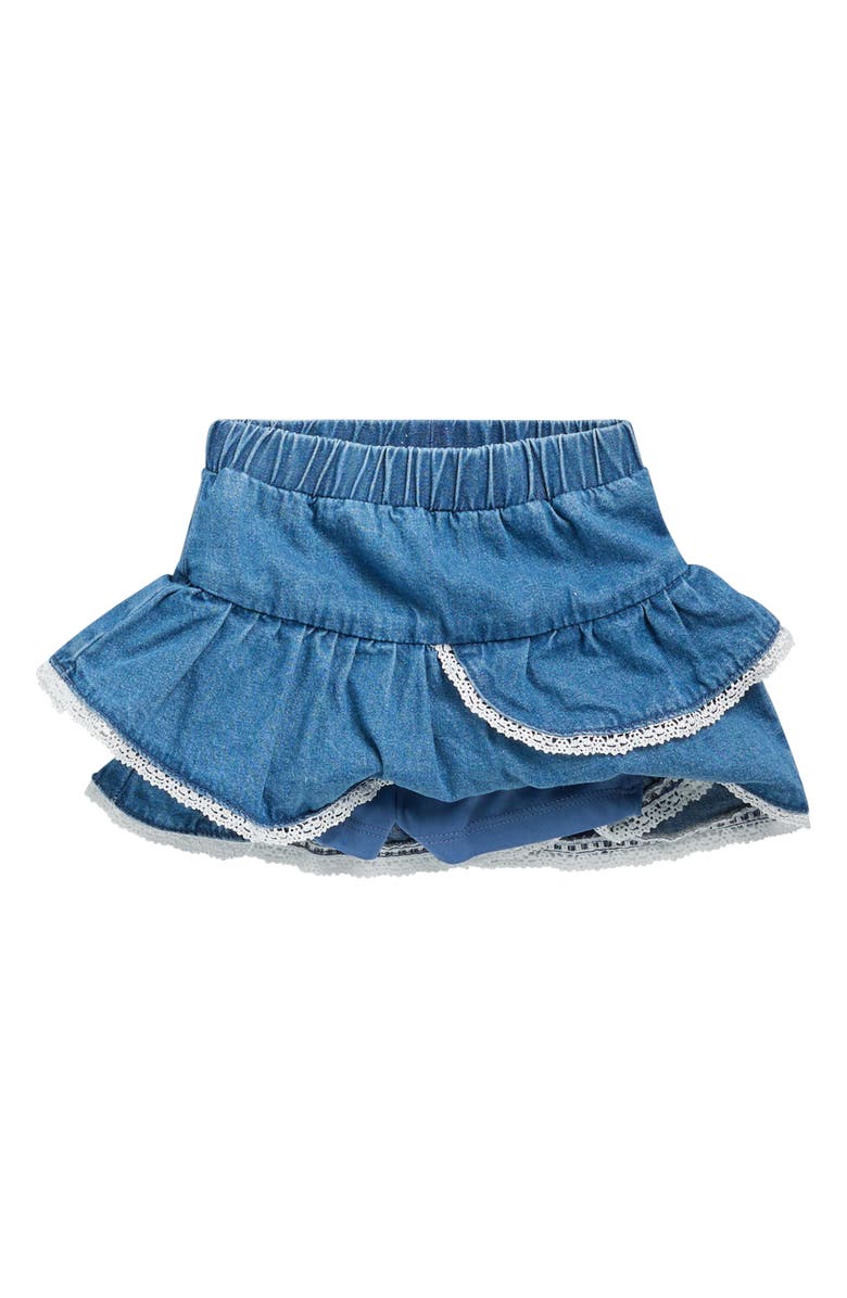 Rare Editions Kids' Western Sweatshirt & Ruffled Denim Skort Set, Alternate, color, Ivory