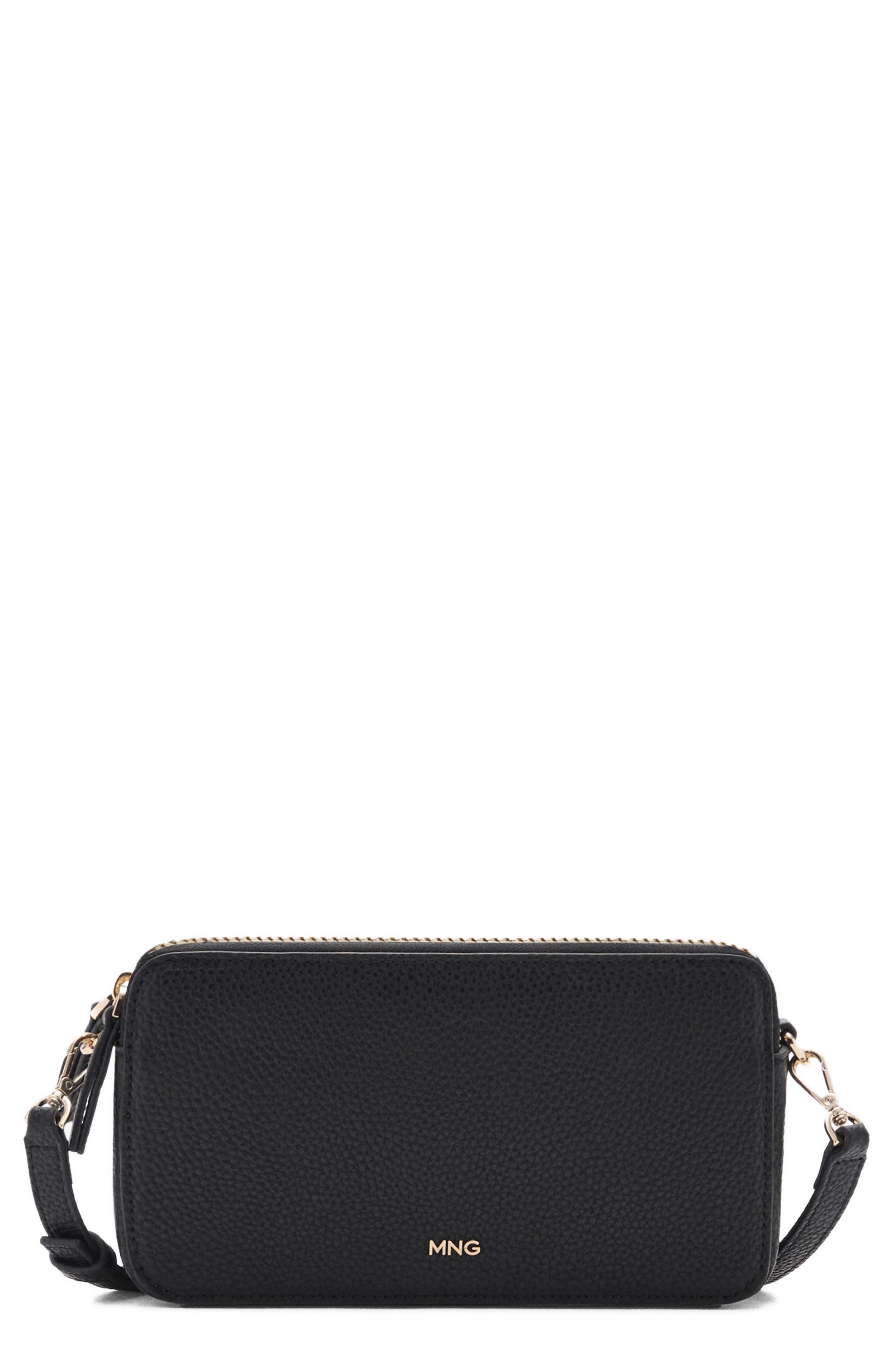 MANGO Faux Leather Shoulder Bag, Main, color, 