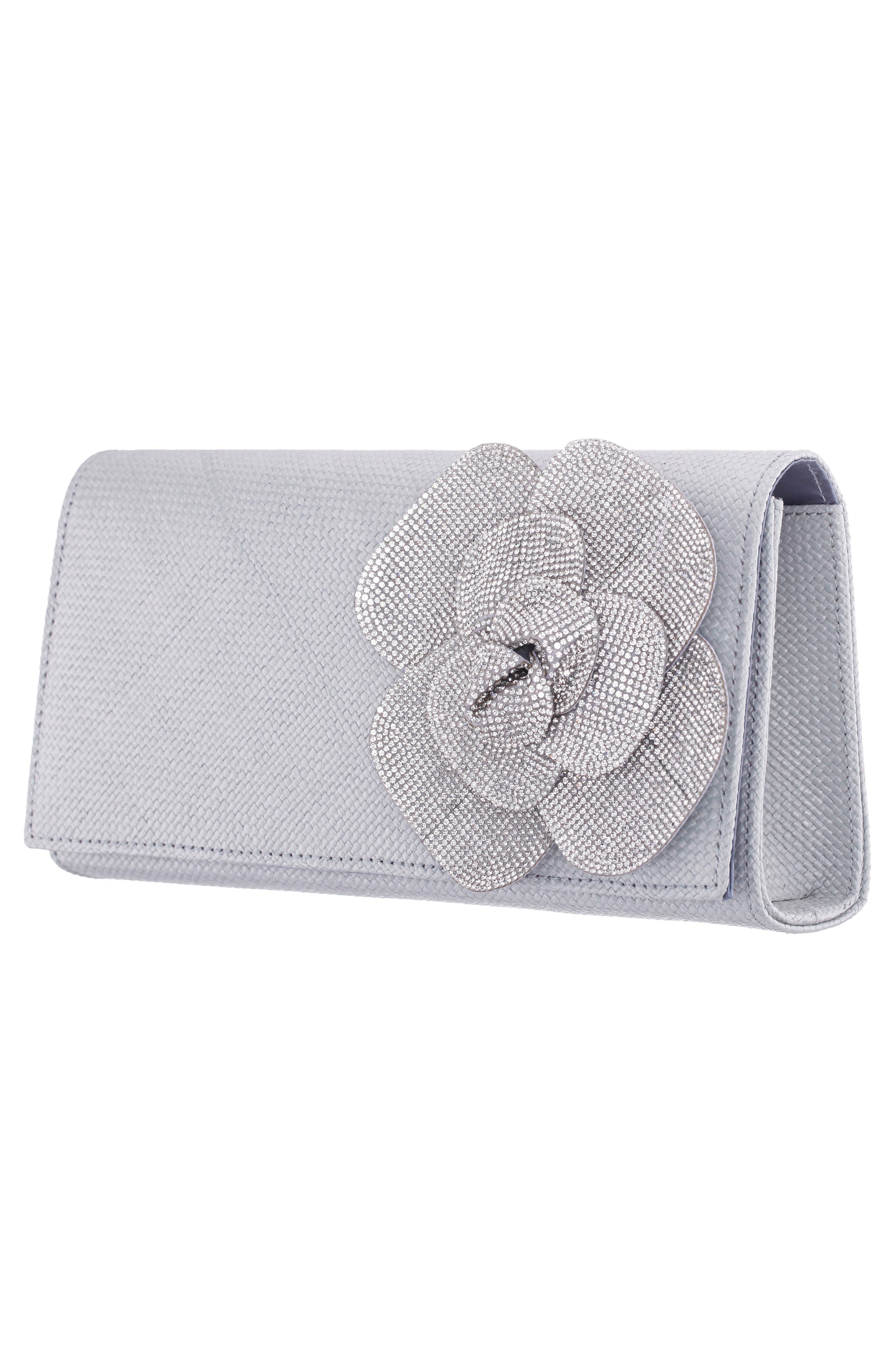 Nina Jollie Clutch, Alternate, color, Dark Silver