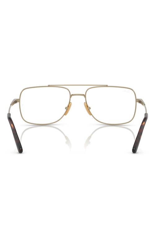 Ray Ban Ray-ban William Titanium 56mm Square Optical Glasses In Gold Flash