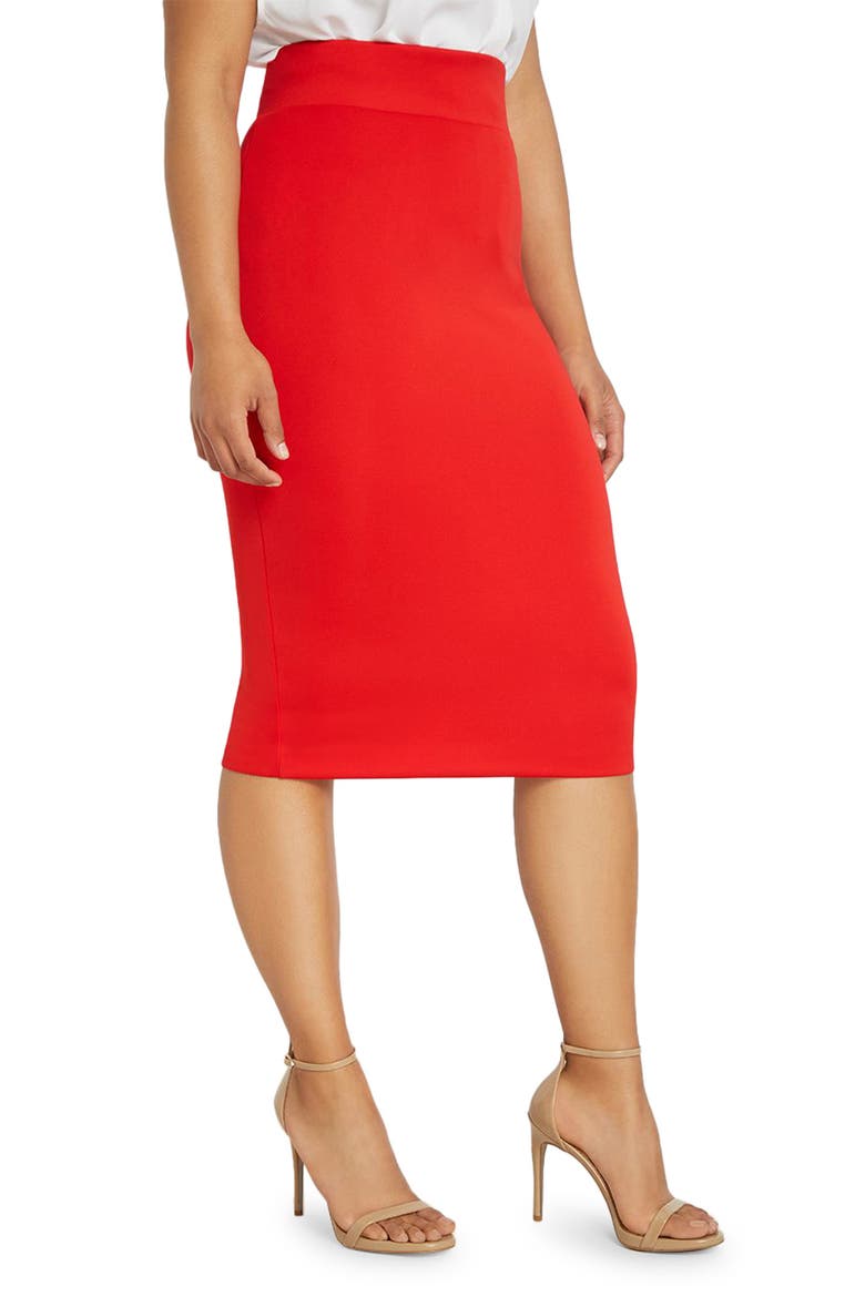 Neoprene Pencil Skirt, Main, color, LOLLIPOP