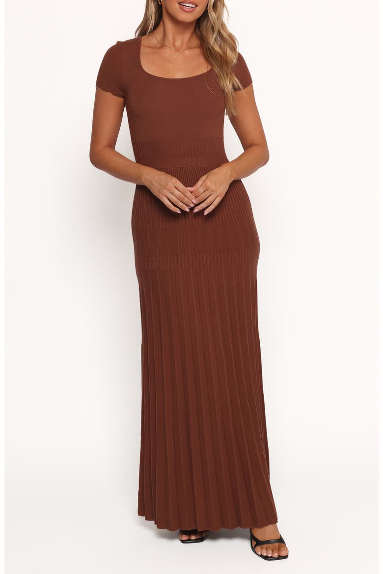 Freeman Short Sleeve Maxi Dress, Main, color, BROWN